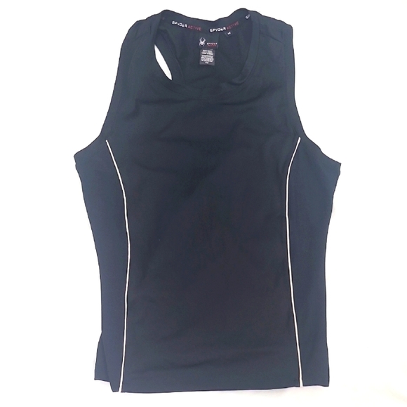 SPYDER Active Black Tank w/White Accent Racerback Color-Changing Spider, Medium - Picture 1 of 7